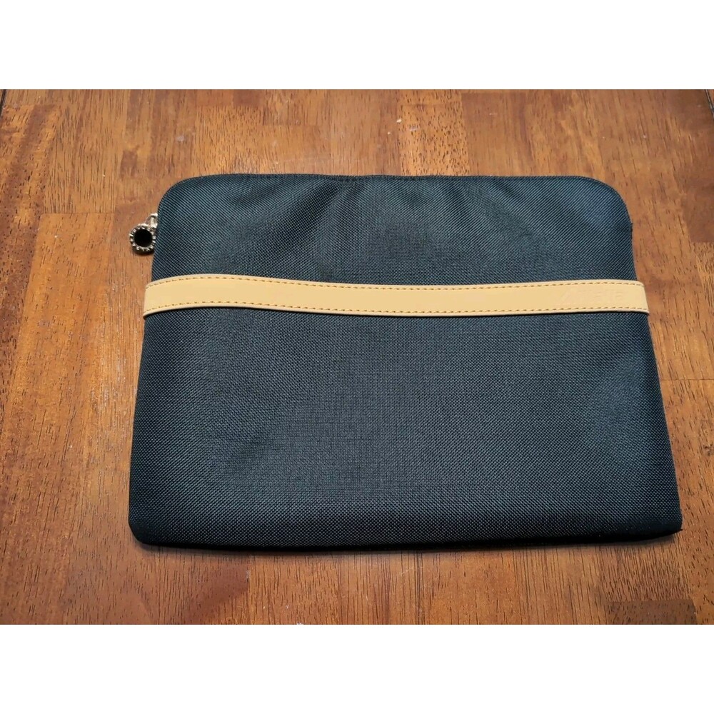 BVLGARI PARFUMS for Alitalia Zip Pouch Cosmetic Tablet Case 10.5" X 8" BLACK